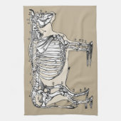 アンティーク牛骨格骨おもしろい キッチンタオル (縦)