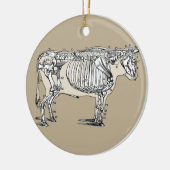 アンティーク牛骨格骨おもしろい セラミックオーナメント (左)