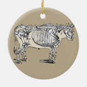 アンティーク牛骨格骨おもしろい セラミックオーナメント (裏面)