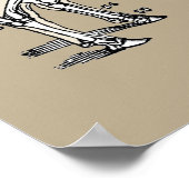 アンティーク牛骨格骨おもしろい ポスター (角)