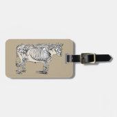 アンティーク牛骨格骨おもしろい ラゲッジタグ (正面横)