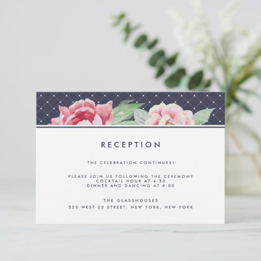 アンティーク牡丹ウェディングレセプションカード 招待状 (スタンド正面)