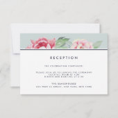 アンティーク牡丹ウェディングレセプションカード 招待状 (正面)