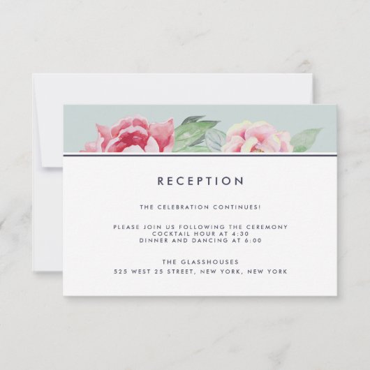 アンティーク牡丹ウェディングレセプションカード 招待状 (正面)