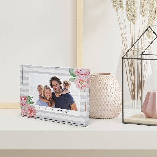 アンティーク牡丹ストライプ フォトブロック