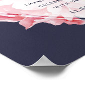 アンティーク牡丹ブライダルシャワーウェルカムサイン ポスター (角)