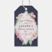 アンティーク牡丹ブライダルシャワーメッセージカード ギフトタグ (正面)