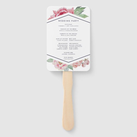 アンティーク牡丹結婚式 プログラム ハンドファン (裏面)