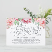 アンティーク牡丹《キリスト教》洗礼式や命名式招待状 招待状 (スタンド正面)