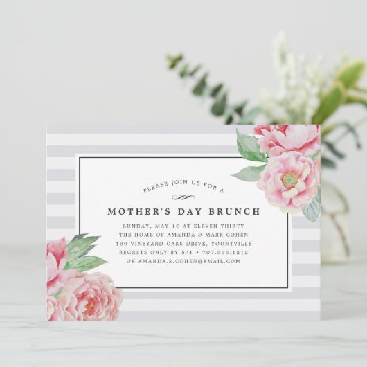 アンティーク牡丹 |マザーズデイブランチ招待状 招待状 (スタンド正面)