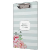 アンティーク牡丹 |水彩フローラ ストライプの クリップボード (左)