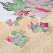 アンティーク牡丹 | 私のパーソナライズされた花の女の子 ジグソーパズル (側面)