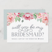 アンティーク牡丹 | 私の花嫁の名刺を 招待状 (正面/裏面)