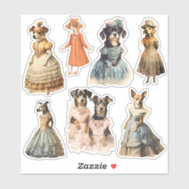 アンティーク犬のヴィンテージ服ジャンクジャーナルキット シール