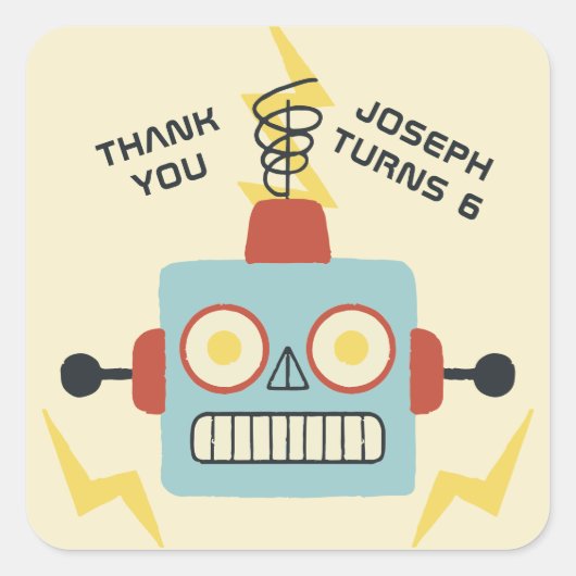 アンティーク玩具ロボット誕生日特典 スクエアシール (正面)