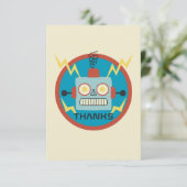 アンティーク玩具ロボット誕生日 サンキューカード (スタンド正面)