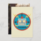 アンティーク玩具ロボット誕生日 サンキューカード (正面/裏面)