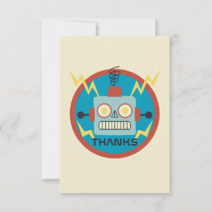 アンティーク玩具ロボット誕生日 サンキューカード