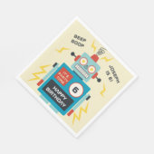 アンティーク玩具ロボット誕生日 スタンダードランチョンナプキン (角)