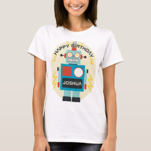 アンティーク玩具ロボット誕生日 Tシャツ