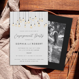 アンティーク球根ぶら下がったのライト婚約パーティインヴィ 招待状