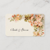 アンティーク登山のバラ結婚、のテーブル番号 プレイスカード (裏面)