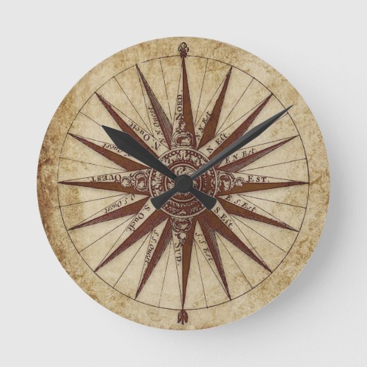 アンティーク白黒デザインラウンドクロック ラウンド壁時計 (正面)