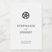 アンティーク白黒ロゼットの木版画 フードラベル (シングルラベル)