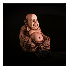 アンティーク白黒仏中国の仏 ポスター