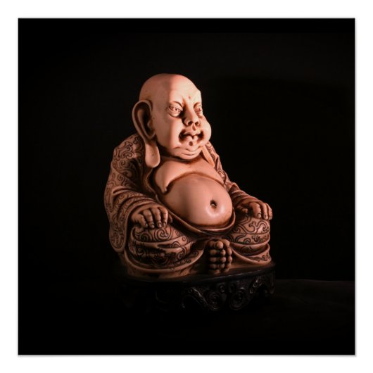 アンティーク白黒仏中国の仏 ポスター (正面)