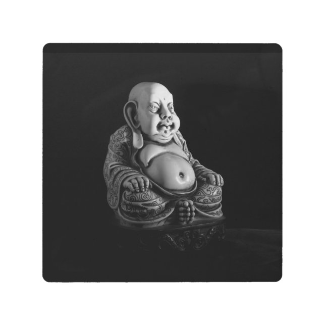 アンティーク白黒仏中国の仏 メタルプリント (正面)