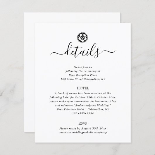 アンティーク白黒詳細エンクロージャカード (正面/裏面)