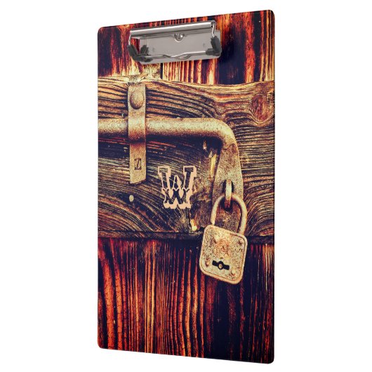 アンティーク真素朴鍮ロックのクリップボード付き木製ドア クリップボード (左)