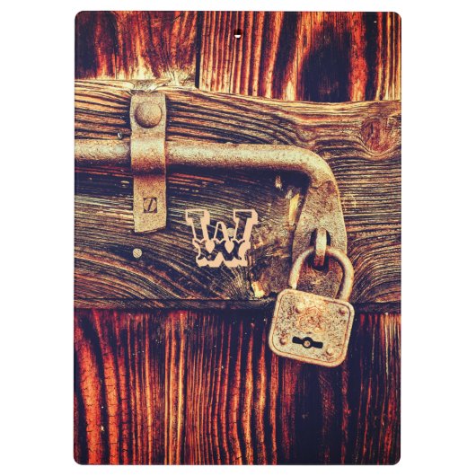 アンティーク真素朴鍮ロックのクリップボード付き木製ドア クリップボード (裏面)