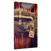 アンティーク真素朴鍮ロックのクリップボード付き木製ドア クリップボード (右)