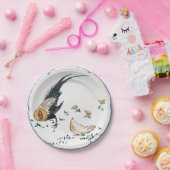 アンティーク磁器の鶏の鶏のファームハウスブルーホワイト ペーパープレート (パーティー)