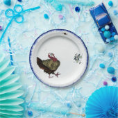 アンティーク磁器トルコデザイン感謝祭ブルー ペーパープレート (パーティー)