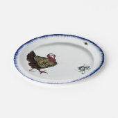 アンティーク磁器トルコデザイン感謝祭ブルー ペーパープレート (アングル)