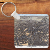 アンティーク空中都市サンアントニオの地図テキサス州1873 キーホルダー (正面)