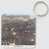 アンティーク空中都市サンアントニオの地図テキサス州1873 キーホルダー (裏面)