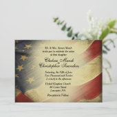 アンティーク米国国旗の結婚式招待状 招待状 (スタンド正面)