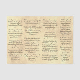 アンティーク紙バイブル詩編の聖句 薄葉紙