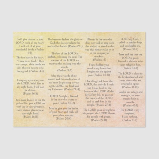 アンティーク紙バイブル詩編の聖句 薄葉紙 (正面)