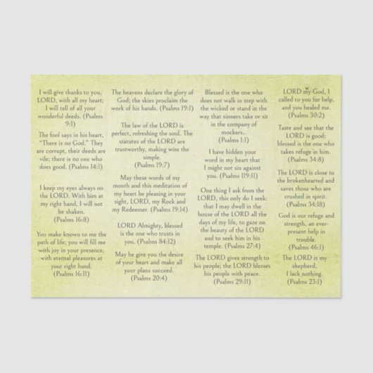 アンティーク紙バイブル詩編の聖句 薄葉紙 (正面)