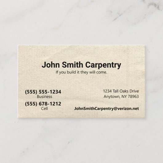 アンティーク紙バックカスタムグラウンド電話 名刺 (正面)