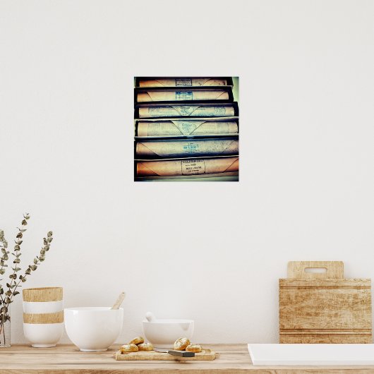 アンティーク紙ピアノ転が ポスター (キッチン)