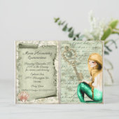アンティーク紙マーメイドキンセニェラ招待状 招待状 (スタンド正面)