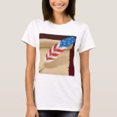 アンティーク紙上の愛国的な書記羽根 Tシャツ (正面)