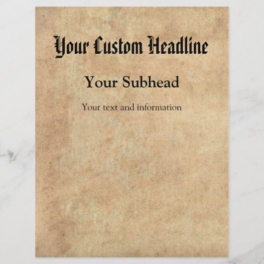 アンティーク紙背景カスタム文字 チラシ (正面)
