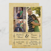 アンティーク紙3の写真 – 結婚式招待状 招待状 (正面/裏面)